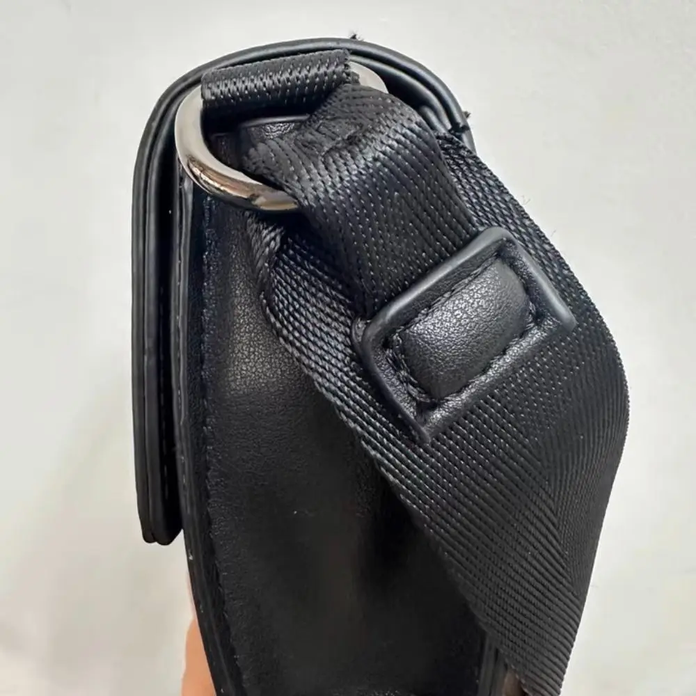 

Pu Men's Messenger Bag Large Capacity Japanese Style Male Crossbody Bag Multi Functional Black Rectangular Shoulder Bag Daily