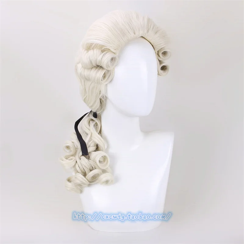 Lawyer Judge Pianist Music Performance Cosplay Wig Baroque Curly Colonial Historical Mozart Play The Role Clothing Dress Up Hair
