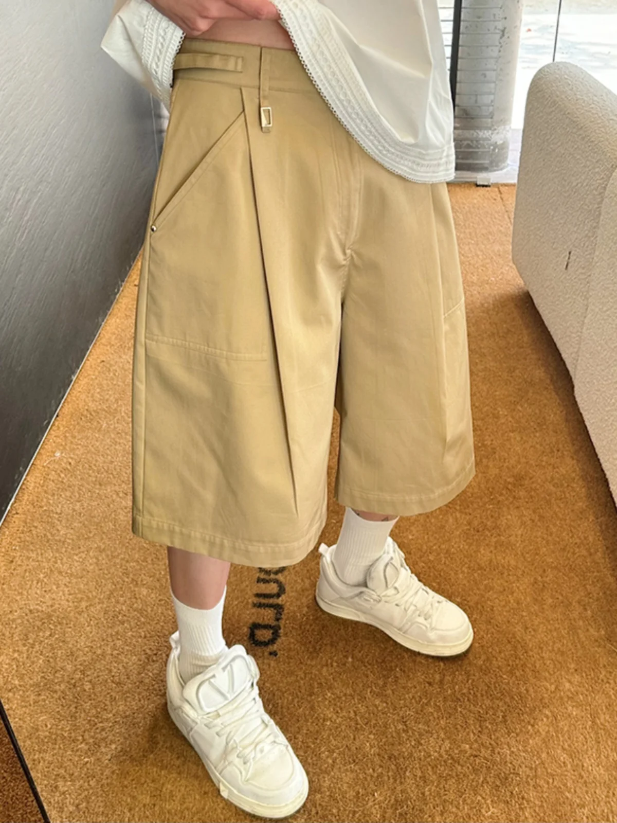 

Summer Exclusive Men's Cotton Workwear Pants Straight Leg Seven-Foot orts Neapolitan Sle Casual Faion Youthful Energy