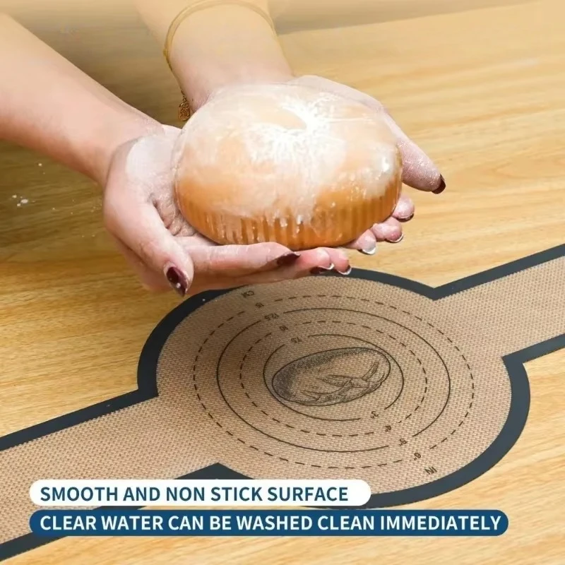 Long‑Handle Reusable Silicone Bread Sling Non‑Stick Heat‑Resistant Baking Pad for Dough Transfer Household Oven Baking Supplies