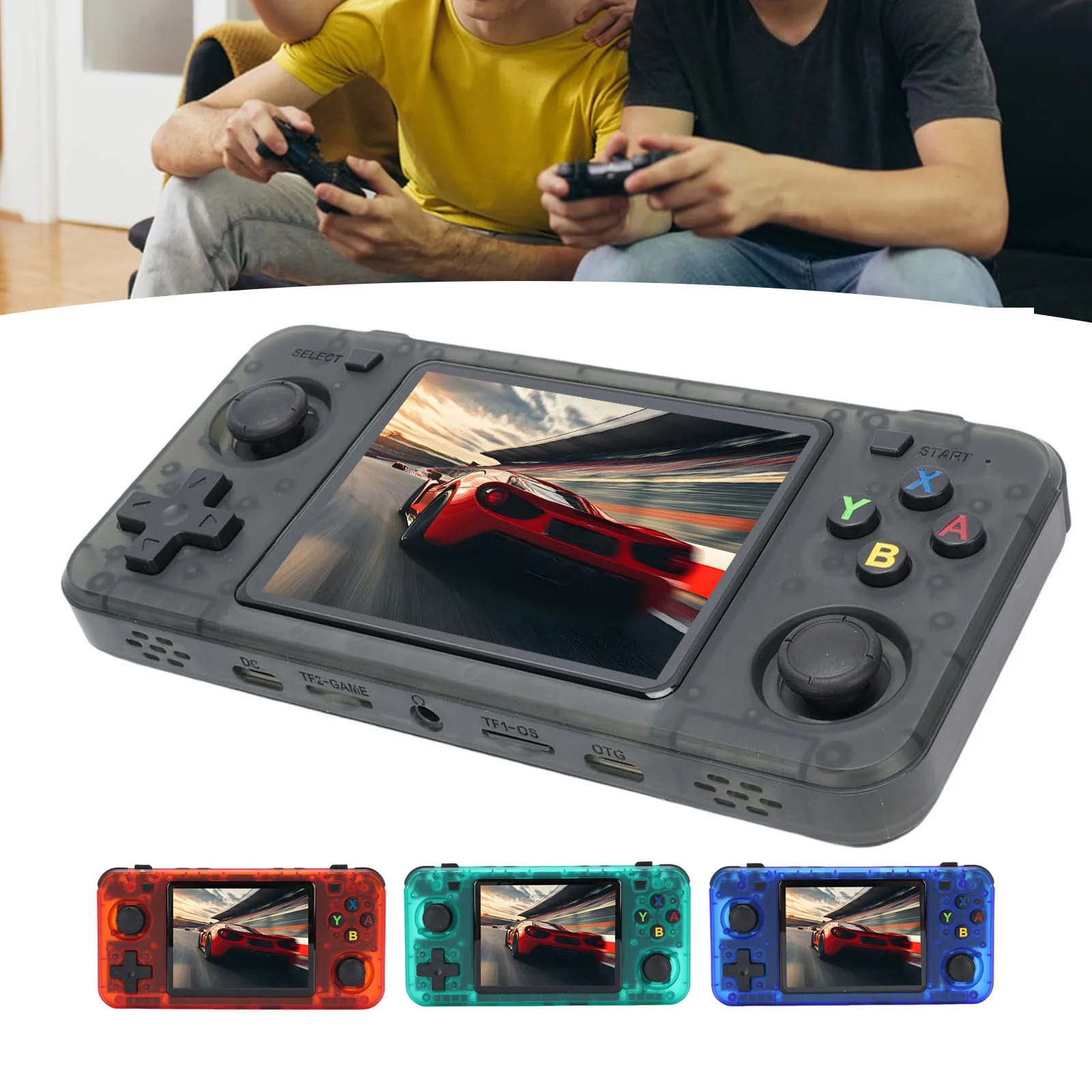

Винтажная портативная игровая консоль с противоскользящей накладкой, 3000 мАч, двойные джойстики, 64-битный процессор, 3,5-дюймовый HD-экран для путешествий