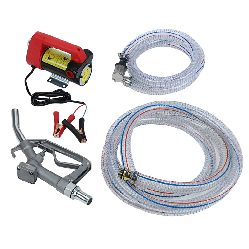Electric Oil Pump 12v Steel Wire Pipe Self-priming Oil Gun Set All Copper Wire Ring Alloy Steel Impeller Thick-walled Pipe Joint