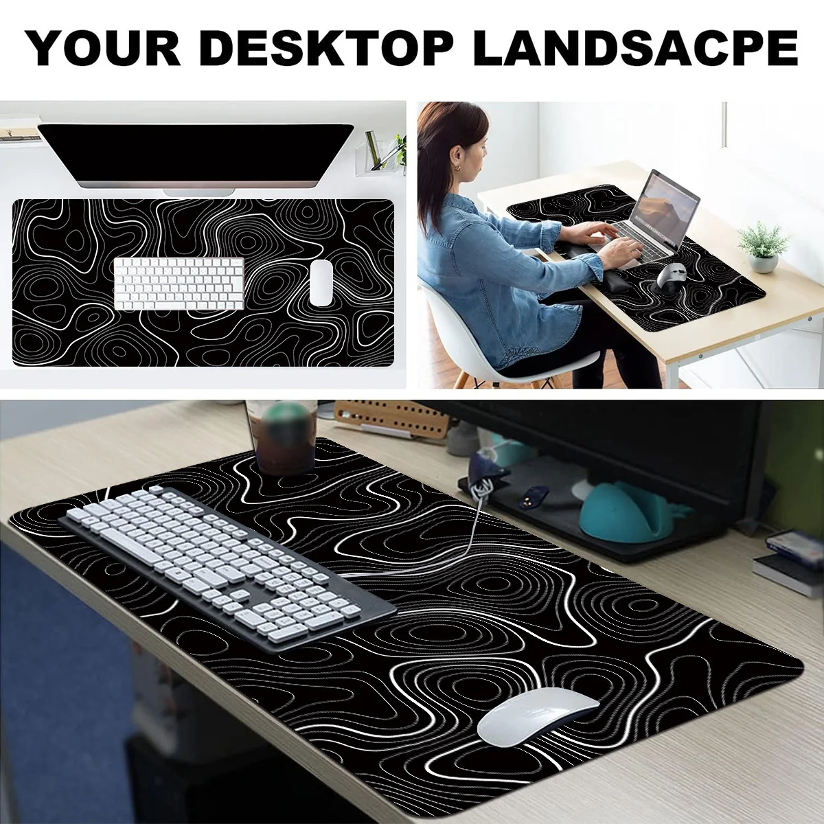 1PC Large Mouse Pads For Desk, Gaming Mouse Pad, Mouse Pad with Stitched Edgesand Non-Slip Rubber Base, Extended Mouse Pad 5