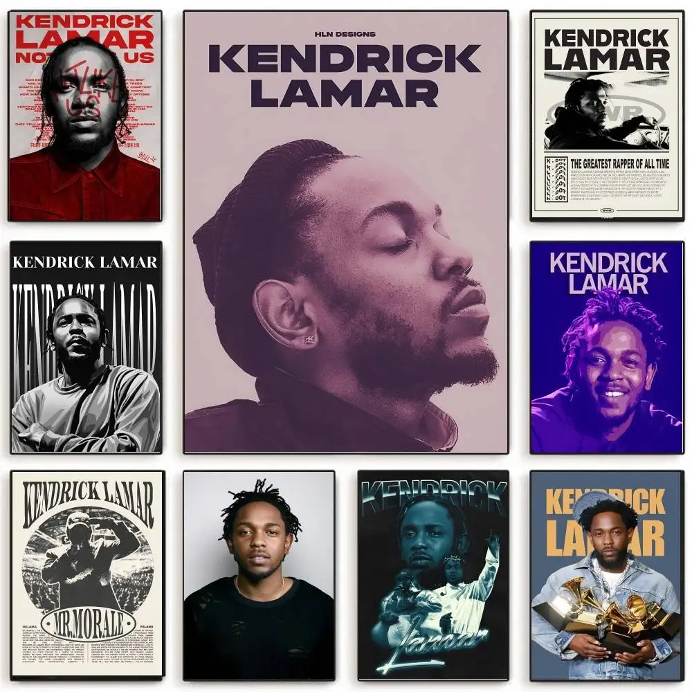 Kendrick Lamar Rapper Poster Self-adhesive Art Room Entrance Restaurant Wall Decor Art Painting