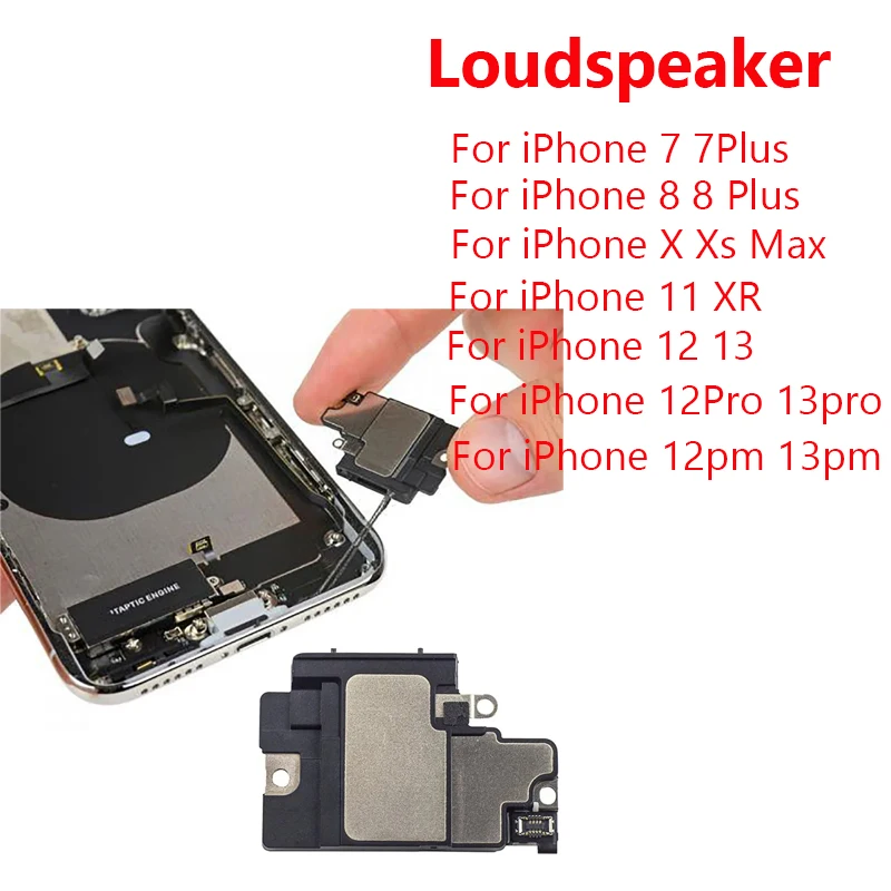OEM Pulled Loudspeaker for IPhone 7 8 Plus X XR Xs Max 11 12 13 Pro Max Audio Buzzer Assembly Replacement Part Flex Cable