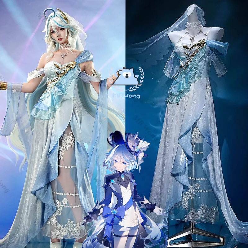 

Genshin Impact Focalors Косплей Костюм Heart of Tides Furina Косплей Наряд для Хэллоуина Униформа Для Взрослых Женщин Мужчин Cos
