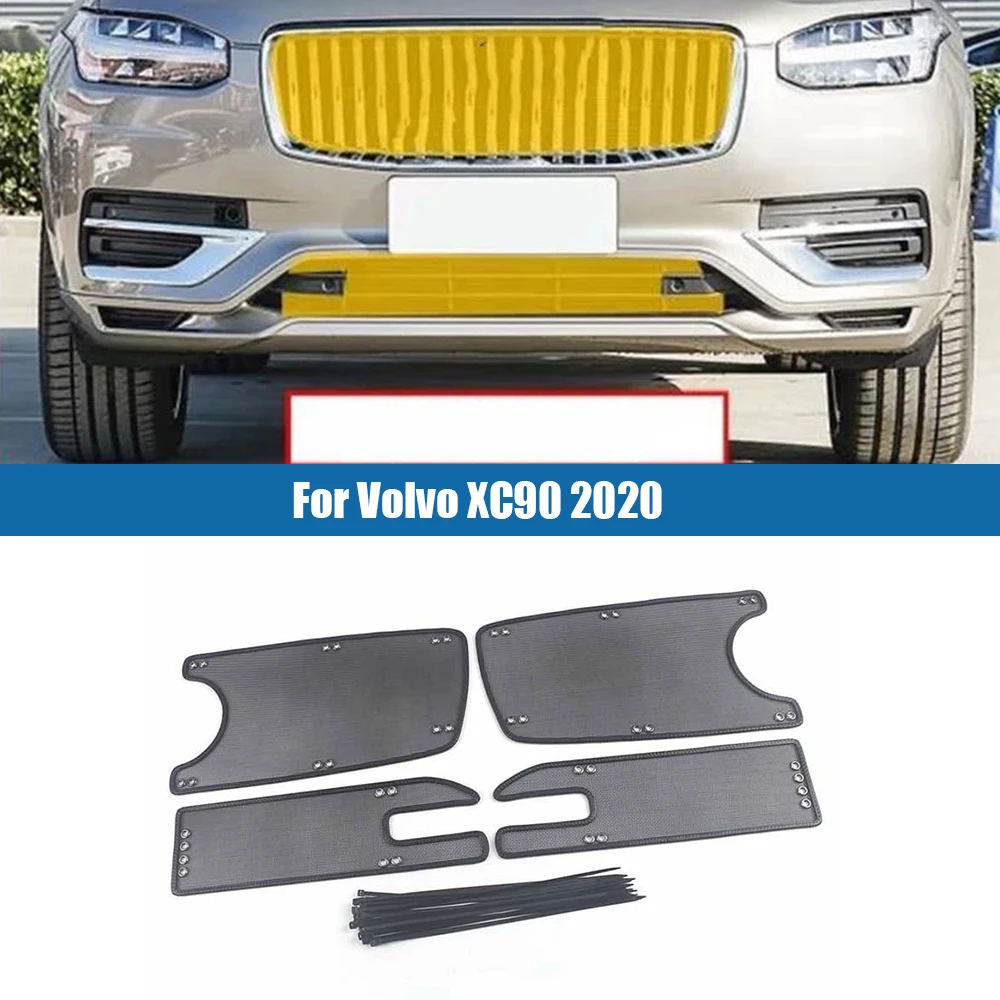 For Volvo XC90 2017 2018 2019 2020 Stainless Front Grills Insect Net Radiator Condenser Cover Protective Face Mesh Accessories