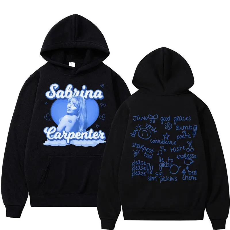 

Модная толстовка с капюшоном Sabrina Carpenter для мужчин и женщин, альбом N' Sweet Music, с длинными рукавами, классический, оверсайз, эстетичный, теплый спортивный костюм Y2k