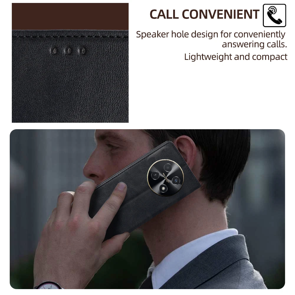 GEFENIS Business Leather Flip Wallet Case For Huawei Nova 12i 12S 12 SE Nova Y72 Fall Prevention Book Style Phone Bag With Card