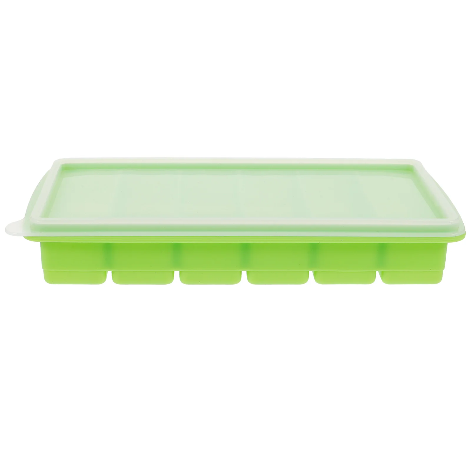 

6 Slots Silicone Ice Cube Tray Mold Removable Lid Food Grade Safe Home Bar Party Use 1Pcs Cyanblue Ice Cube Tray