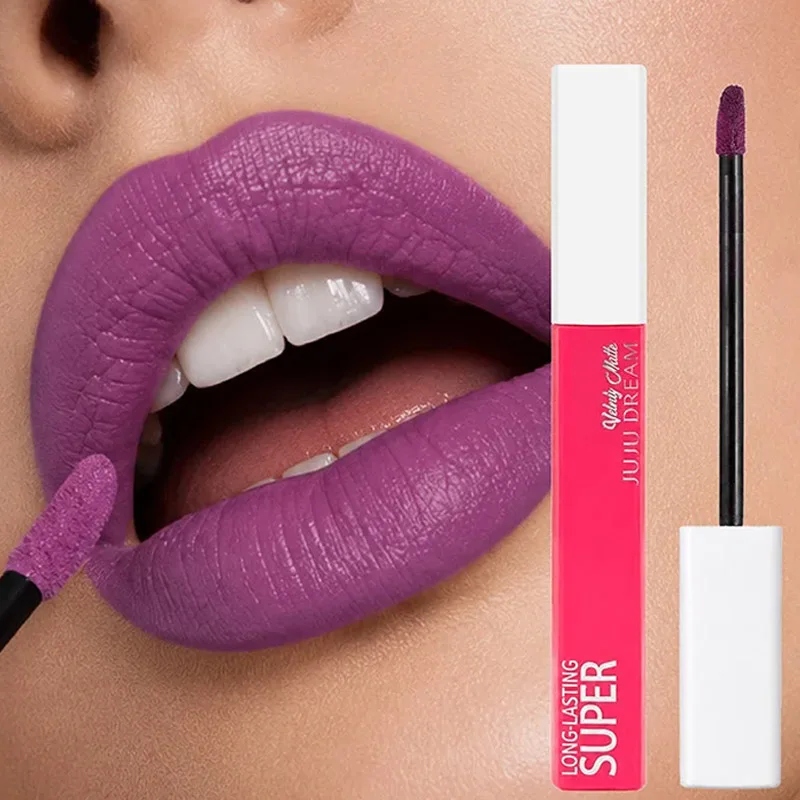 JUJU DREAM Mattflüssiger Lippenstift Lila Langanhaltender Wasserfester Samt-Lipgloss