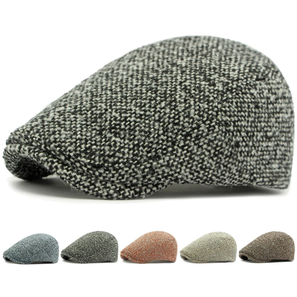 HT4571 Berets Spring Autumn Winter Hat Cap Men Women Vintage Artist Painter Beret Hat Knitted Ivy Flat Cap Male Female Beret Cap