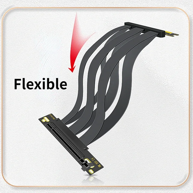 Imagem -02 - Adaptador de Alta Velocidade Flexível do Riser de Gpu para a Montagem Vertical da Placa Gráfica Pcie 5.0 Riser Cabo Gen 5x16 Pci Express Riser Extensor