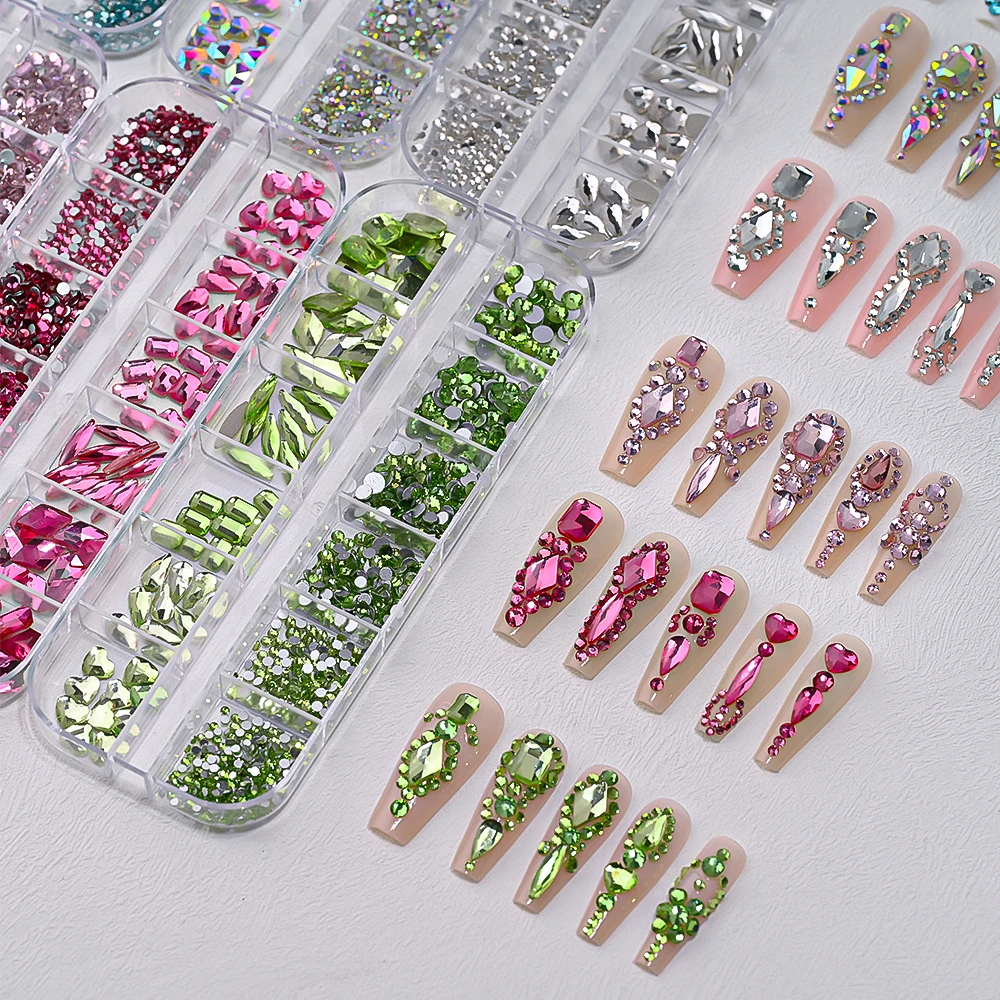 1Box Royal Blue Nail Art Rhinestones 1.5/2/2.5/2.8/3/4MM Flatback Nail Gems In Various Sizes SS4-SS16 Non-hotfix Nail Decoration