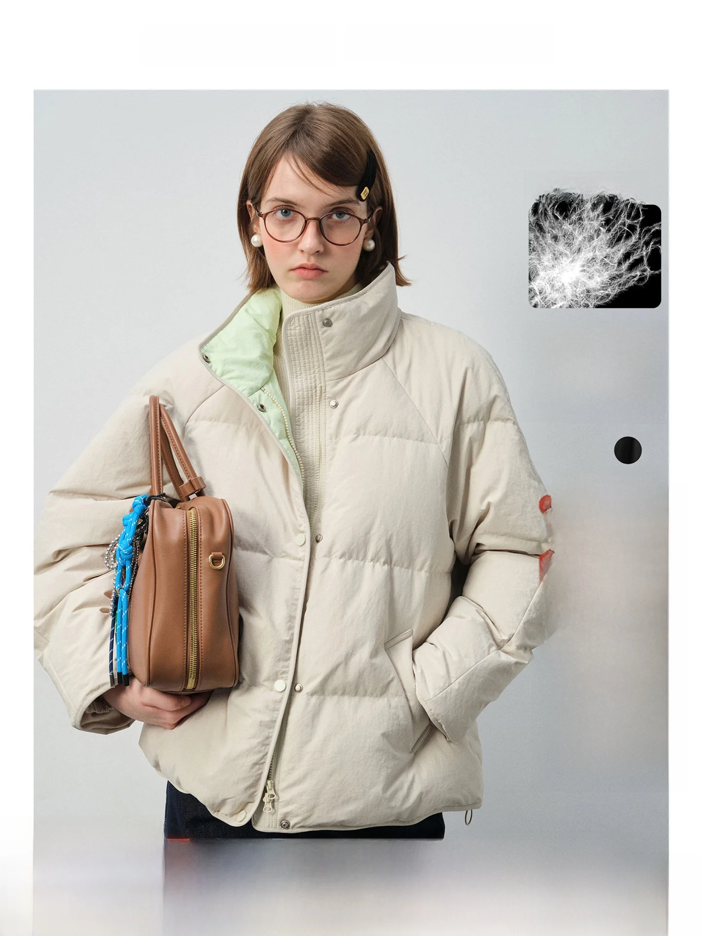 

Slimming Effect 90 White Du down ort Puffer Jaet Versatile Thi Outerwear for Women Winter New Sle Commute Simple Sle