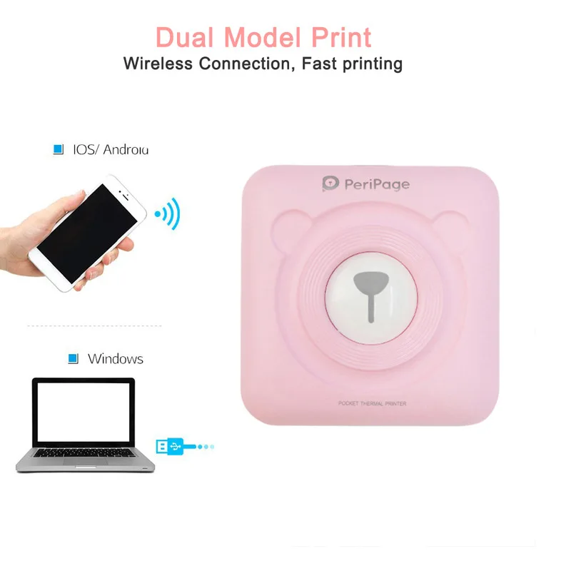 A6 203dpi 304dpi Mini Pocket Photo Printer Portable Thermal Self-Adhesive Sticker Label Printer Mobile Wireless Label Maker