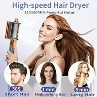 Professional 6 In 1 High Speed Hair Dryer Curling Iron Hair Straightener Styling Tool Negative Ions Mutli-Styler Negative Ions