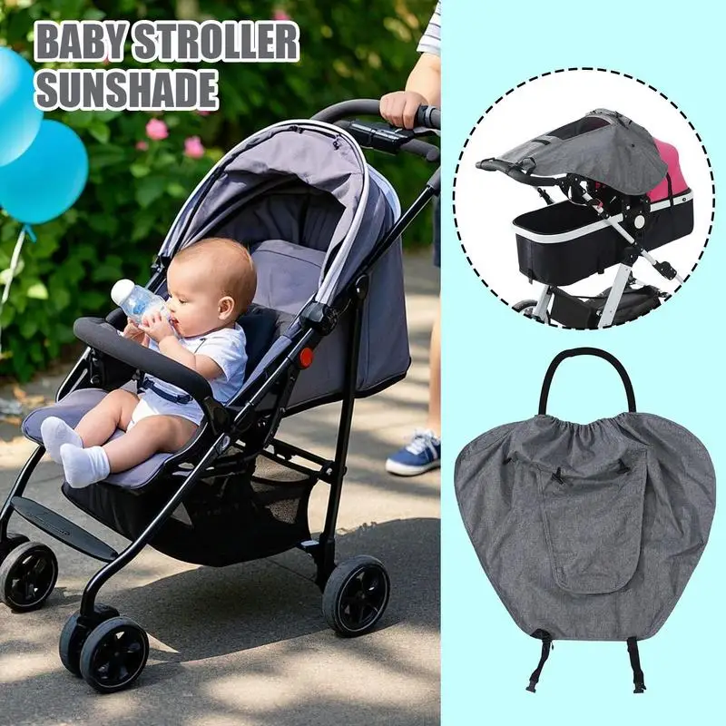 Baby Stroller Sun Shade Breathable UPF50+ Two-Way Sun Protection Cover Pushchair Shield Waterproof Baby Car Seats Pram