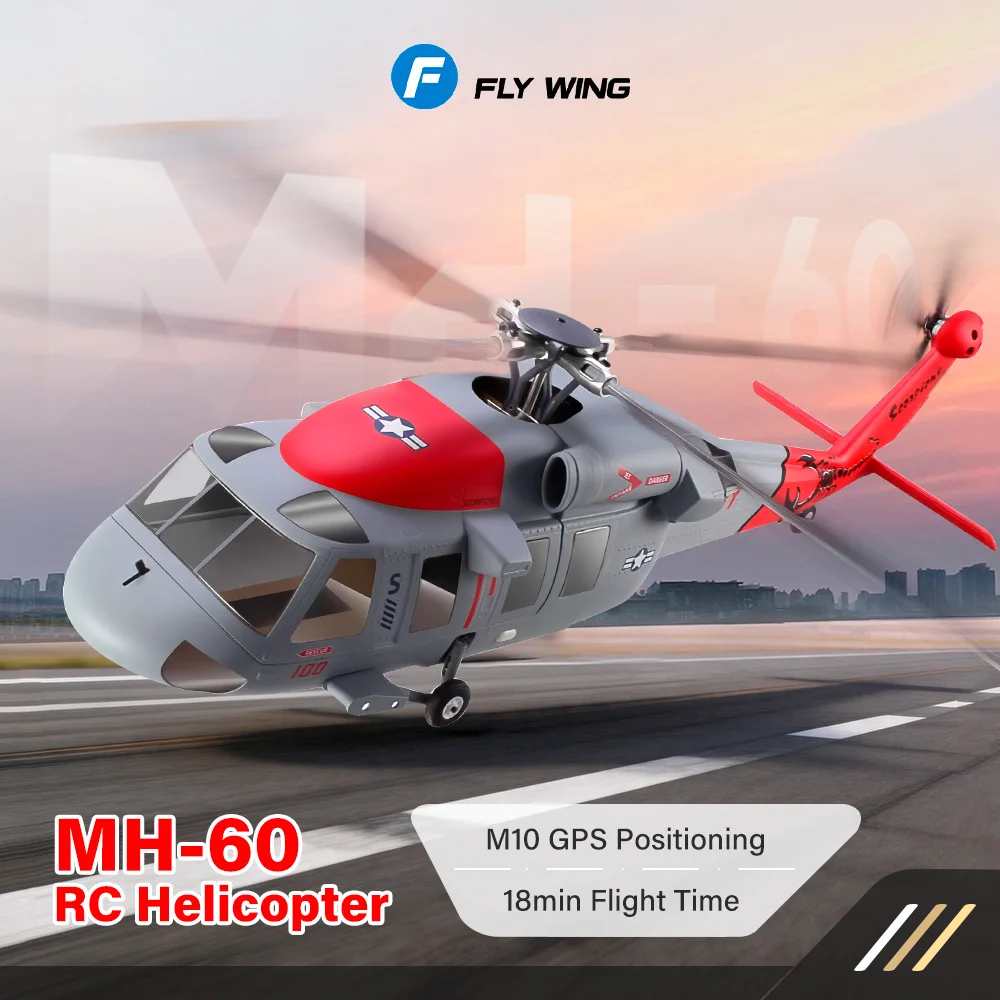FLYWING MH-60 RC Helicopter ACE Flight Controller M10 GPS Brushless 18MIN Flight RC Plane