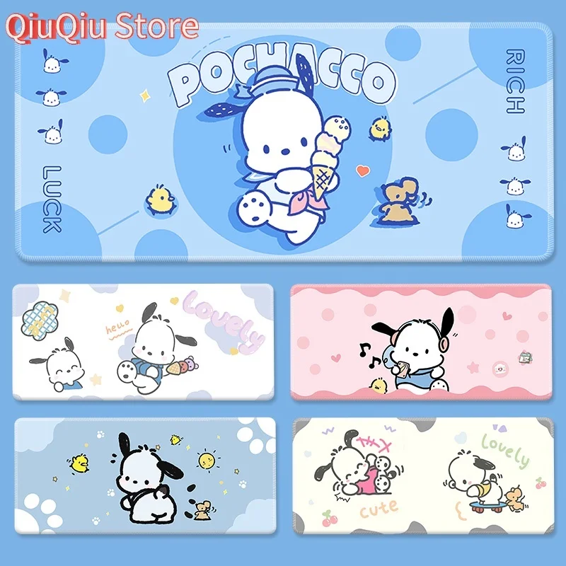 

Pochacco Mouse Pad Cute Cartoon Sanrio Office Mat PC Computer Keyboard Desk Pad Dog Kawaii 900X400 Learning Carpet