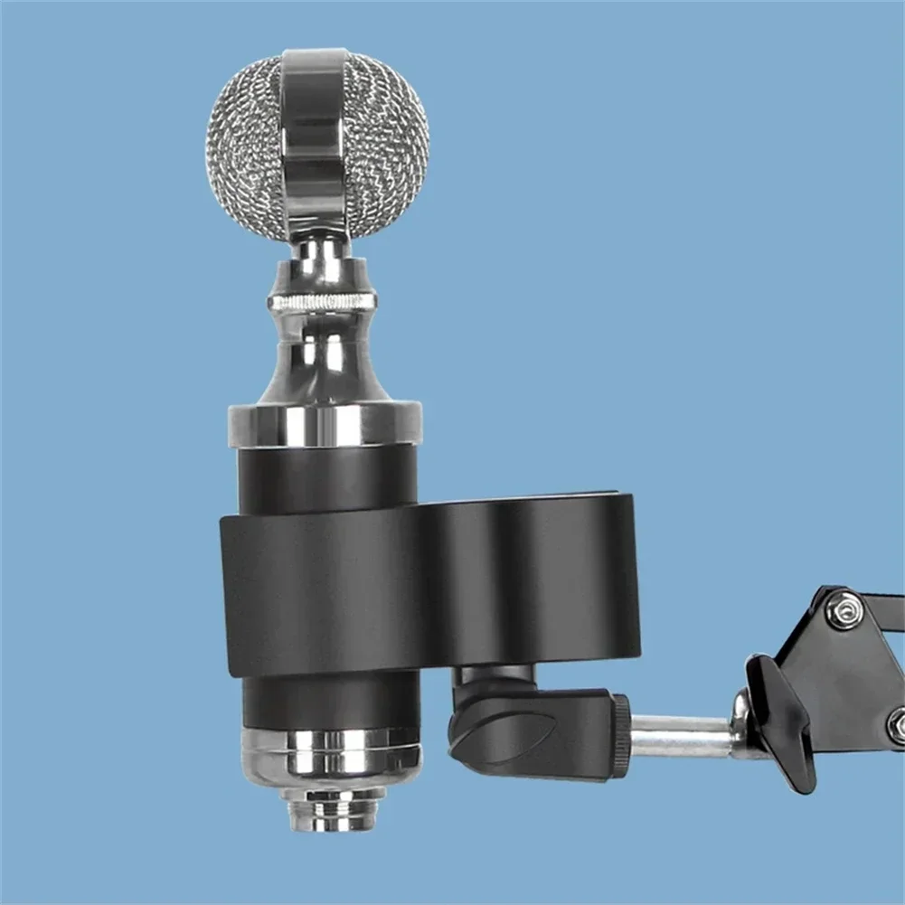 Microphone Clip Microphone Bracket Clamp Mic Clamp Holder With 3/8 Adapter For 3.2-6.8CM For Broadcast Mic Stand Clamp