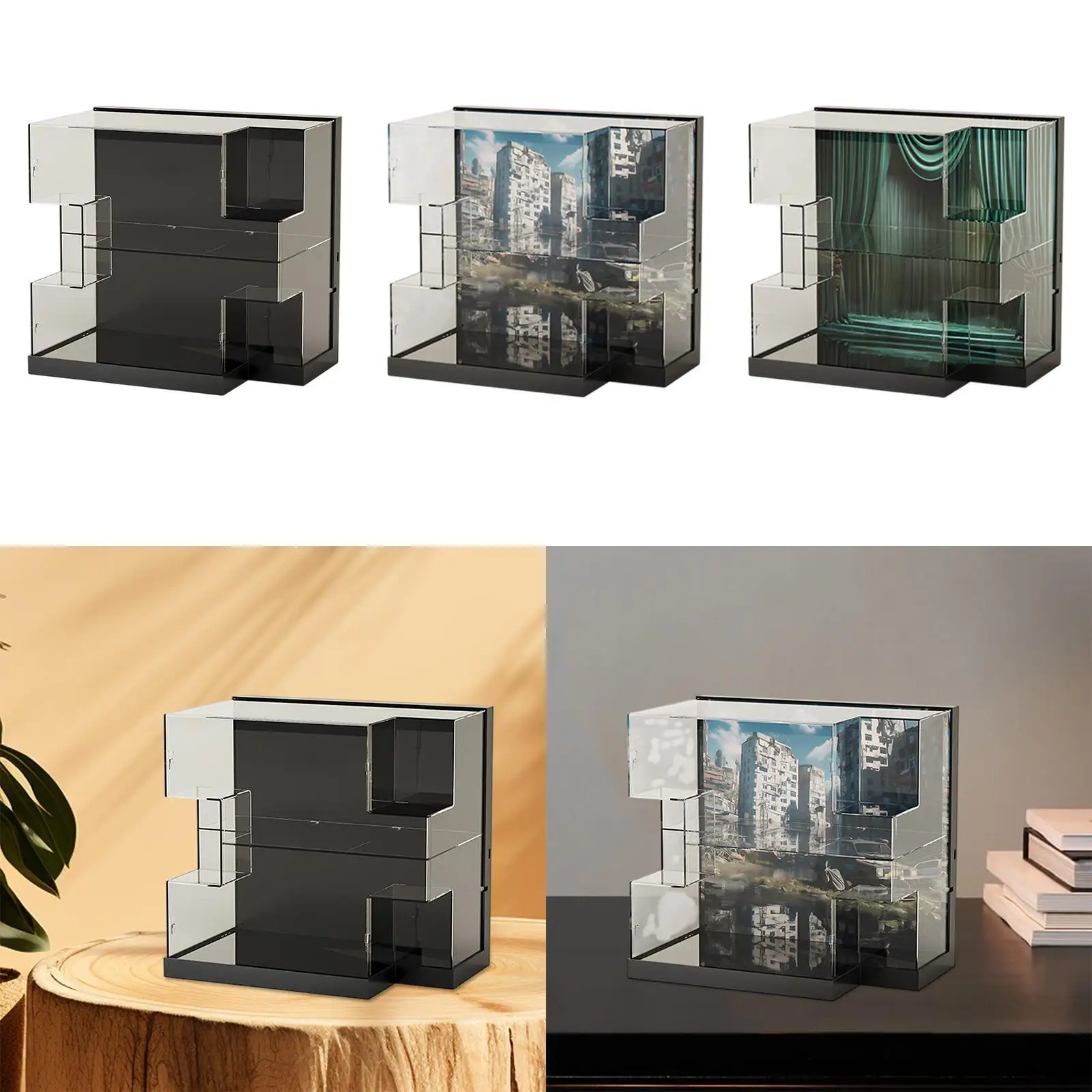 Espositore per figure Vetrina trasparente per mini giocattoli di gioielli da camera da letto