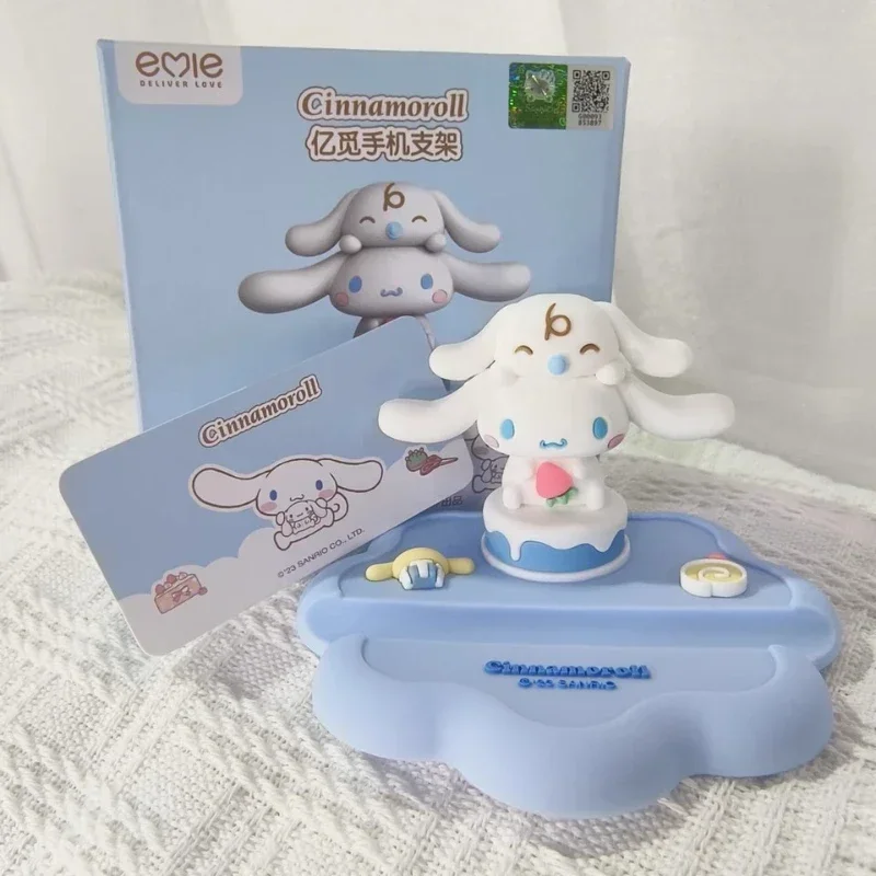 Sanrio Cinnamoroll Kuromi Charakter Desktop PVC Modell Handy Ständer 3D Ornament Anime Peripherie Lazy Stand Tragbare Geschenke