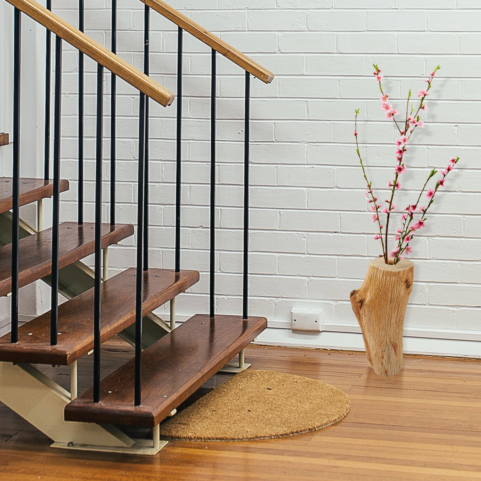 

Vintage Wooden Flower Vase Decorative Desktop Vase Creative Wood Craft for Flower Arrangement Home Decor Wood Vases