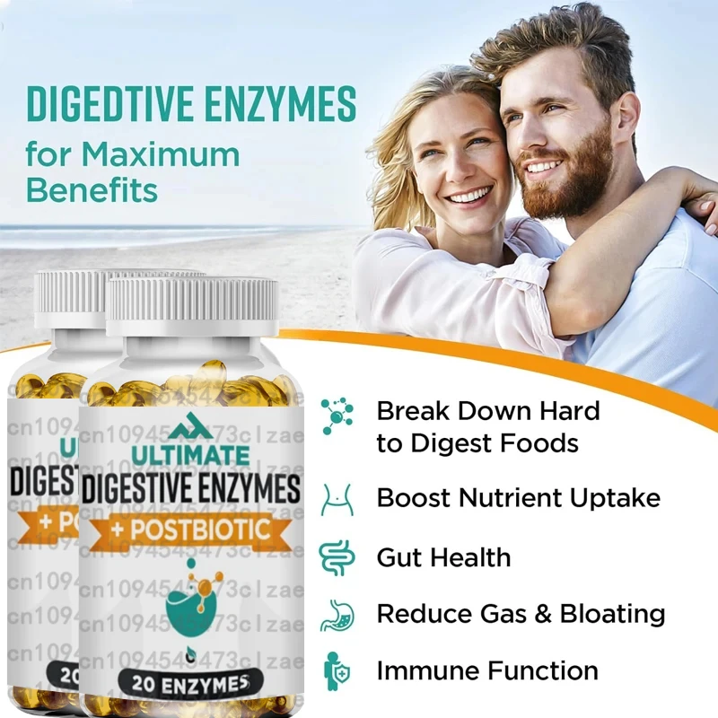 

Digestive Enzyme 1000mg Containing Postbiotic Acid Bloating,optimizing Digestion and Intestinal Function, 60 Vegetarian Capsules