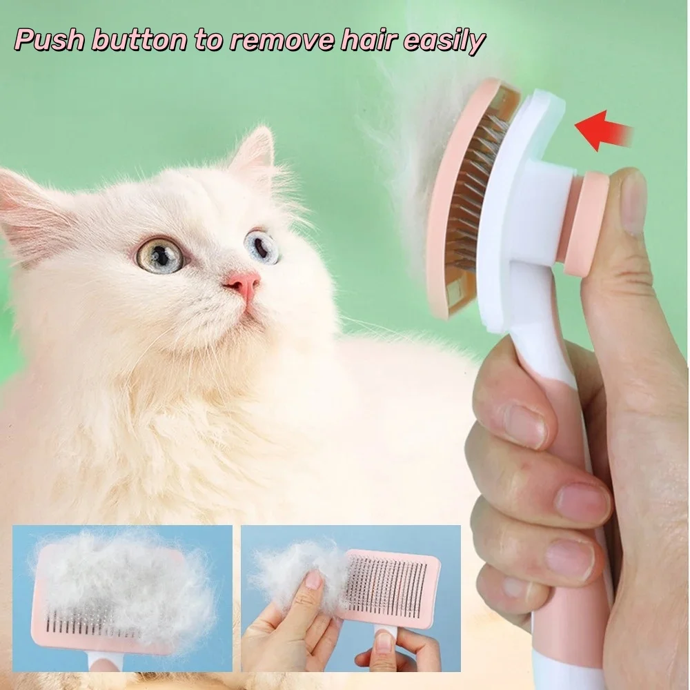 1 Uds. Cepillo de aseo para mascotas, removedor de pelo debajo del abrigo, cepillo rebanador para perros y gatos, peine para desenredar, herramienta de deshedding