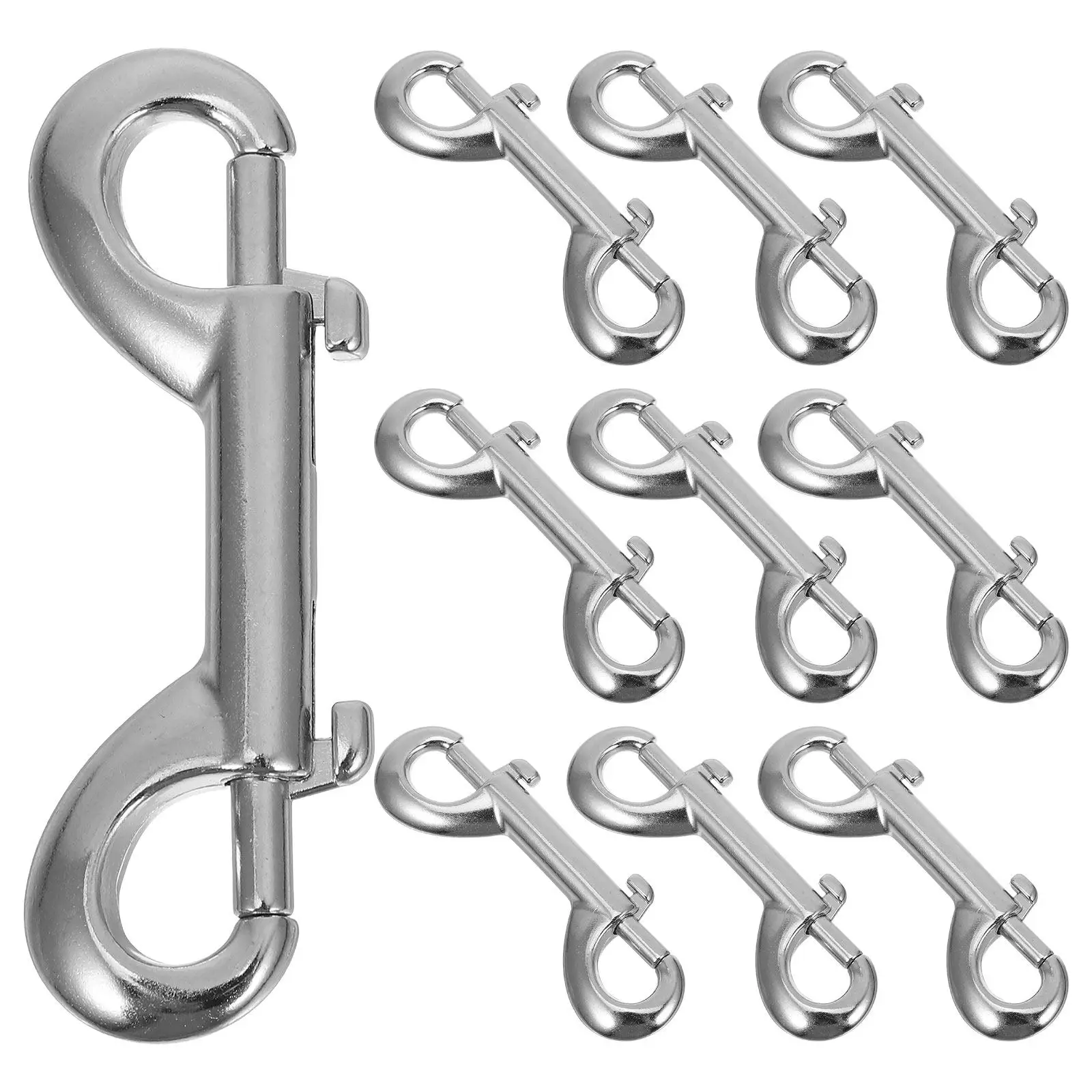 10Pcs Double Ended Snap Hooks Heavy Duty Zinc Alloy Clips for Dog Leash Keychain Bag Hardware Trigger Bolt Snaps