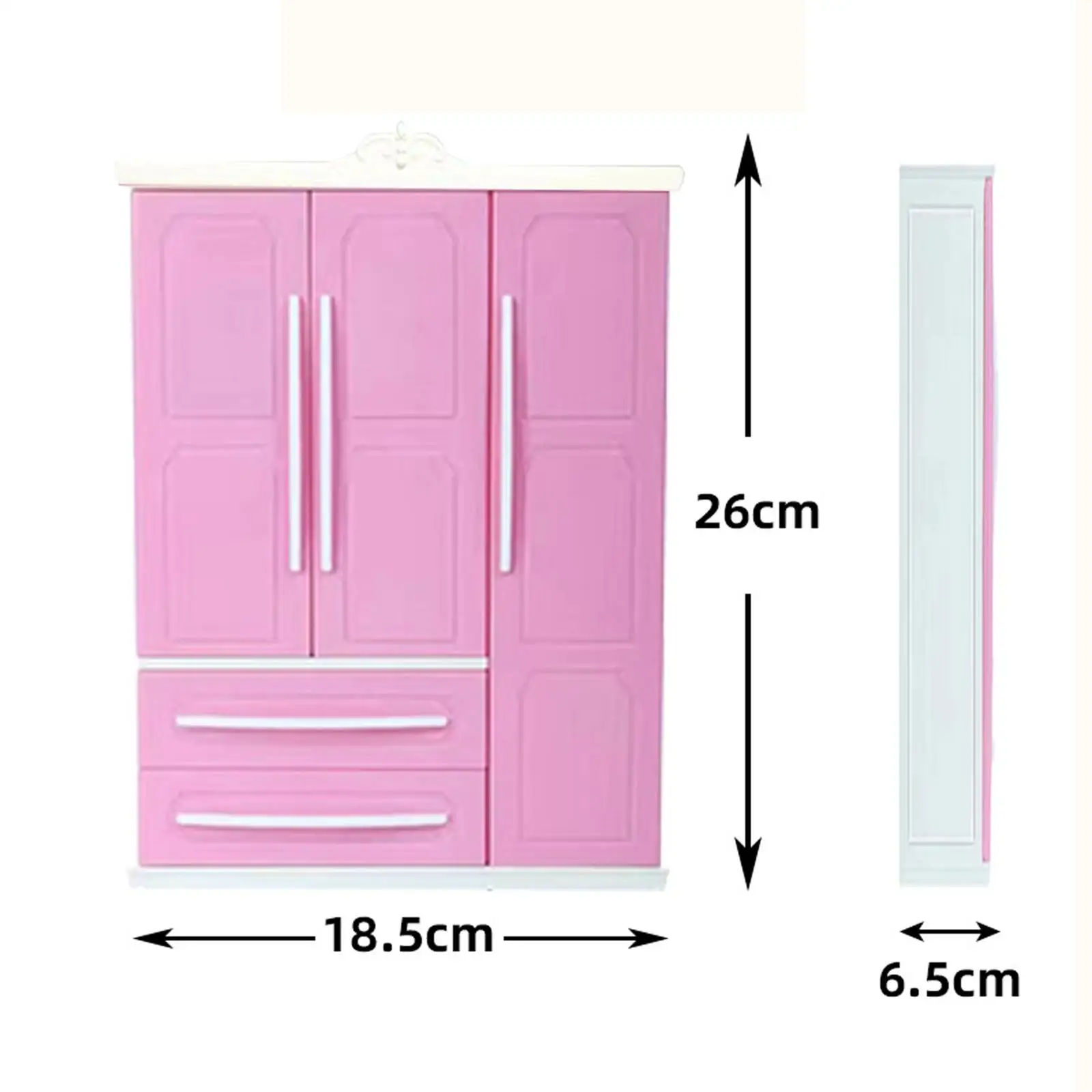 Doll Armoire Closet with 10 Clothes Hangers, Dollhouse Furniture Doll Clothes Organiser