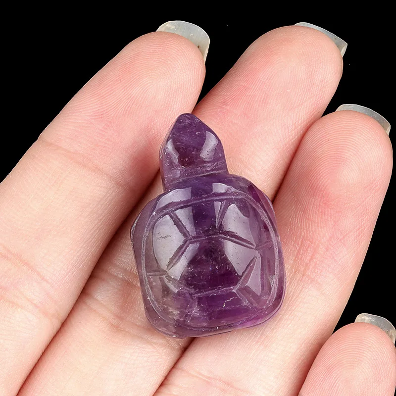 Mini Tortoise Crystal Stone Ornaments Carving Rose Quartz Aventurine Healing Energy Stone Home Decoracion Daily 18x27mm 1PC