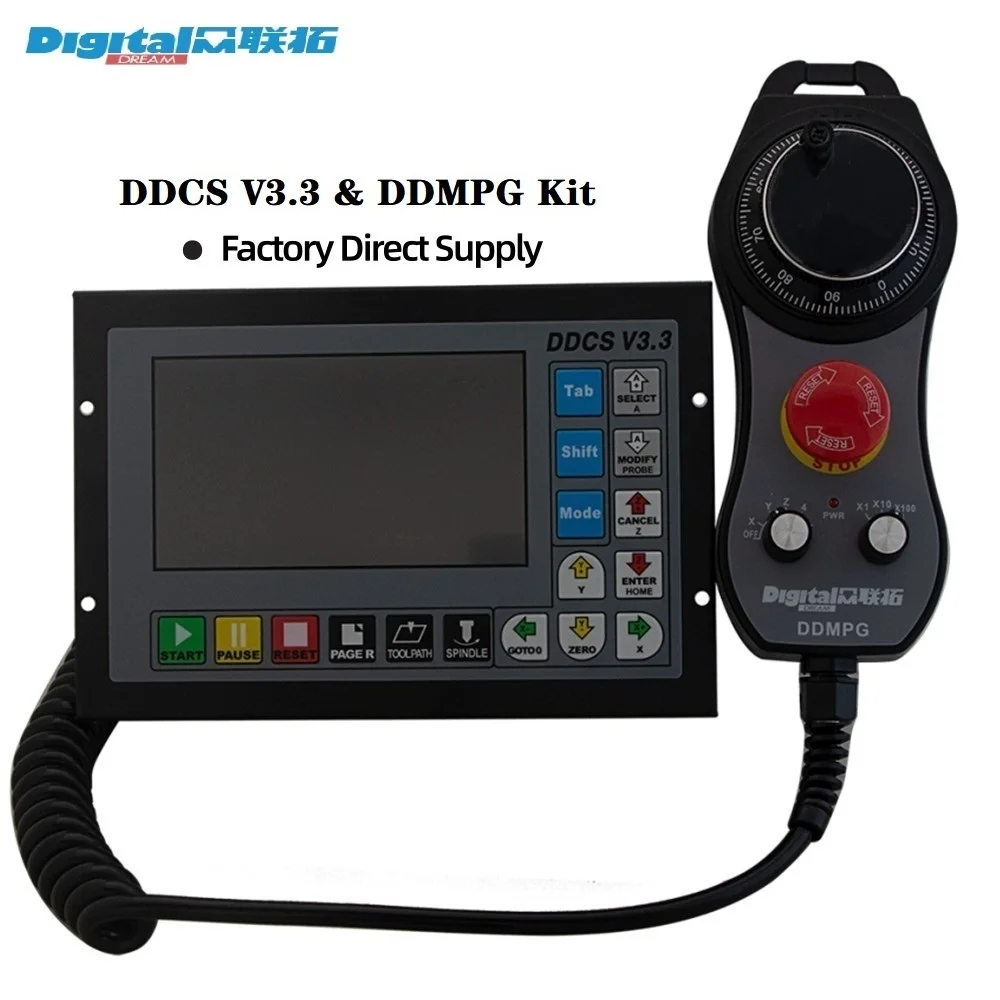 China Factory DDCS V3.3 Ddcsv3.1 3/4 Axis CNC offline Motion Controller Kit G-Code Motor Control System With DDMPG Handwheel