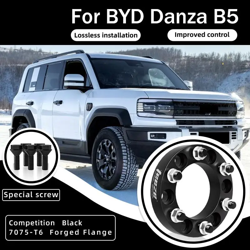 Exact Fit 6x139.7 64.1mm CB M14x1.5 Black Forged Wheel Spacers For BYD Leopard 5 Denza B5 30/35/38/50mm 2/4PCS