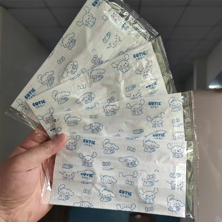 Miniso Sanrio collection mask cute cartoon print disposable protective high-value mask summer meltblown cloth