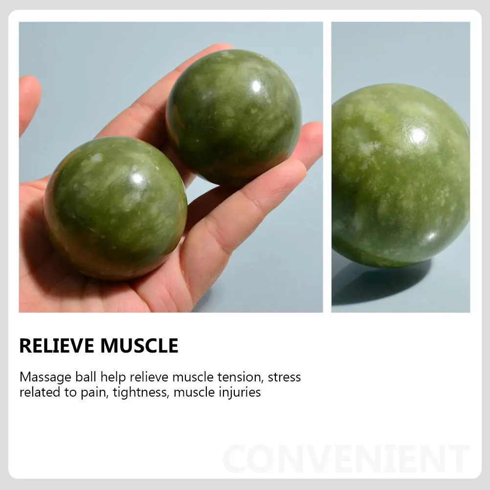 

2Pcs Jade Massage Balls Hand Rolling Round Fitness Stress Relief Hand Exercise Rolling Massage Tools Health Exercise Balls