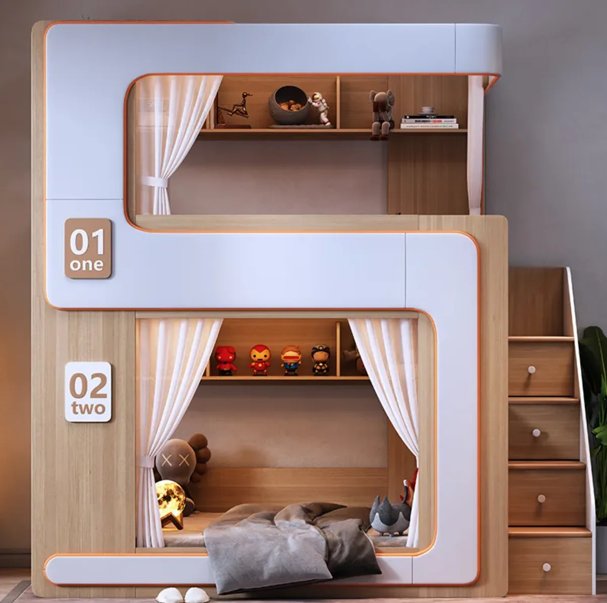 

2026 sell Indoor Bedroom Furniture Kids Beds Set Girls Princess Bunk Beds Wood Double Bunk Bed for Children with Slide