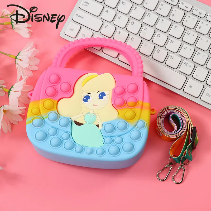 Disney Princess Series New Girls' Crossbody Bag Fashion High Quality Children's Zero Wallet Cartoon Multifunctional Storage Bag