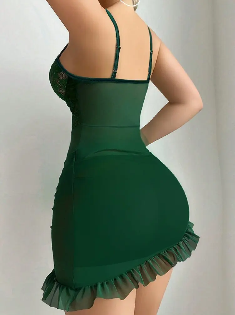 Ladies' Elegant & Sexy Solid Color Mesh Lace Splicing Floral Print Sleeveless Dress