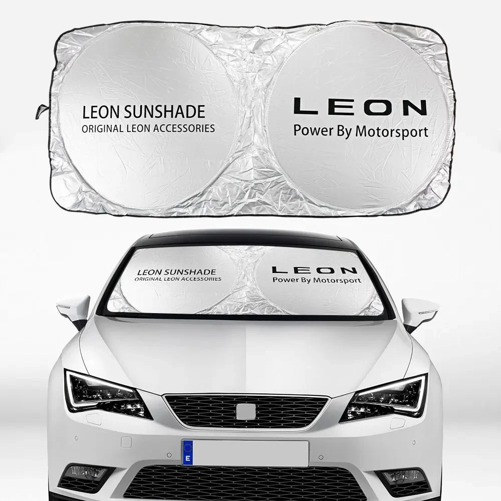Car Windshield Sun Shade Protector Car Front Window Windshield Sun Shade Sun Visor Car Accessories For Seat Leon MK2 MK3 FR