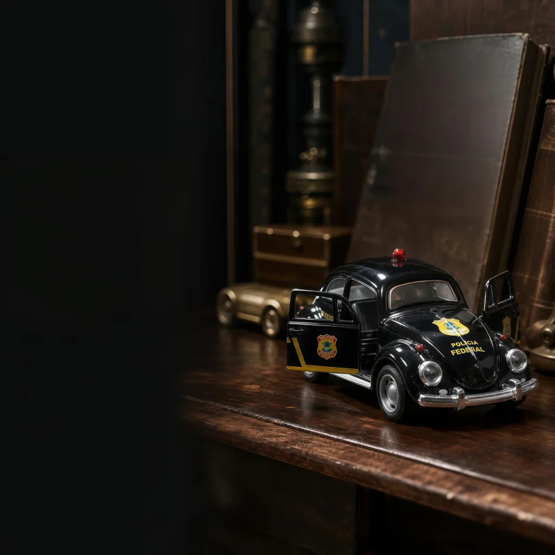 Classic Beetle Police Diecast Car Model, Openable Doors Pull Back Metal Vehicle, Desktop Collectible Ornament view 5