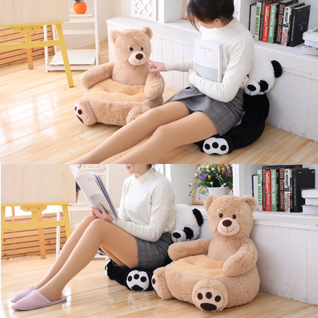 Cute Bear Panda Cartoon Sofa Children Armchair Small Sofa Seat Soft Cushion Living Room Cushion Children\'s Toy  Bear