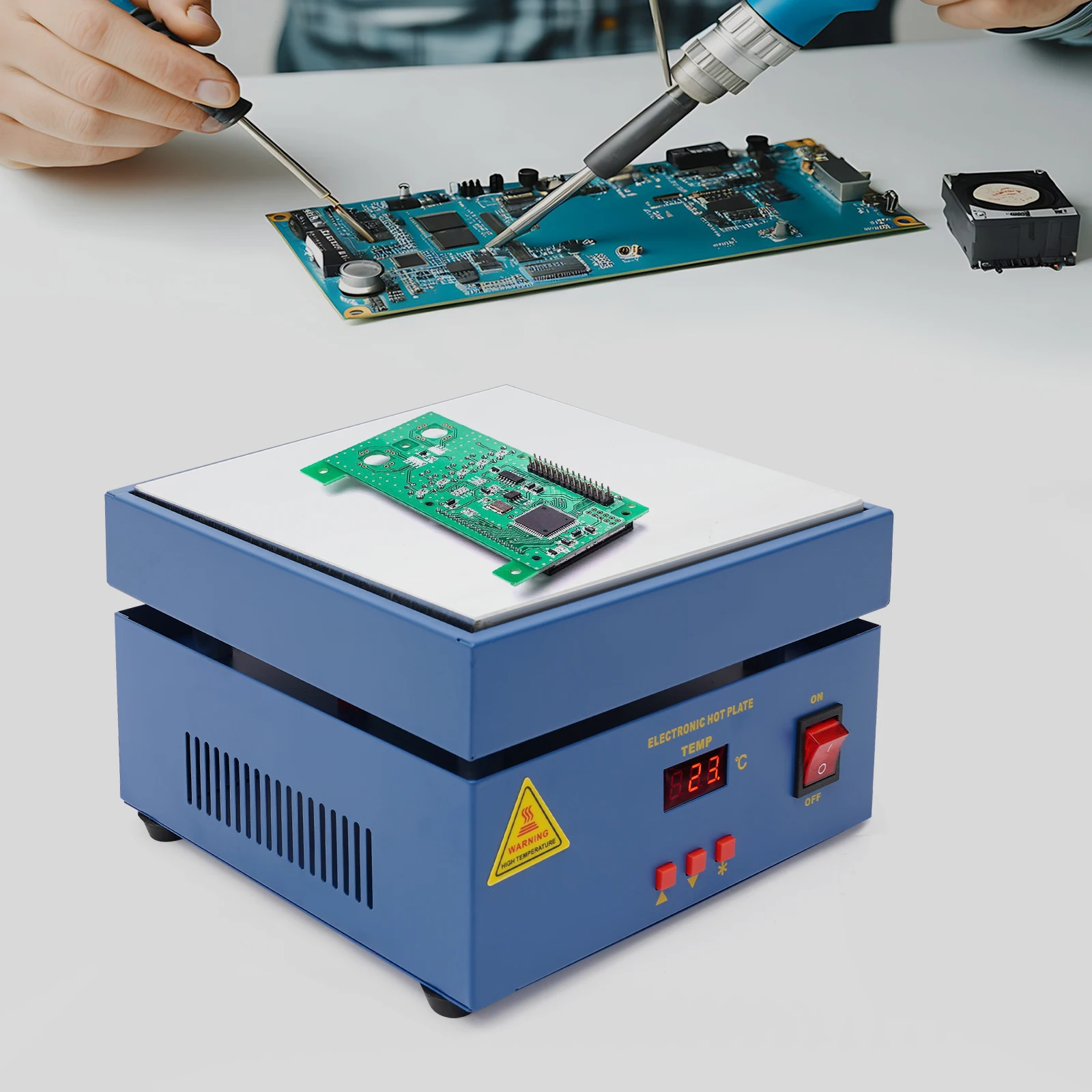 

800w Electronic Soldering Hot Plate Preheat Soldering Station Welder Hot Plate LCD Display 20x20cm