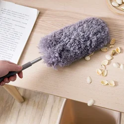 Retractable electrostatic duster, microfiber, flexible duster, household cleaning feather duster