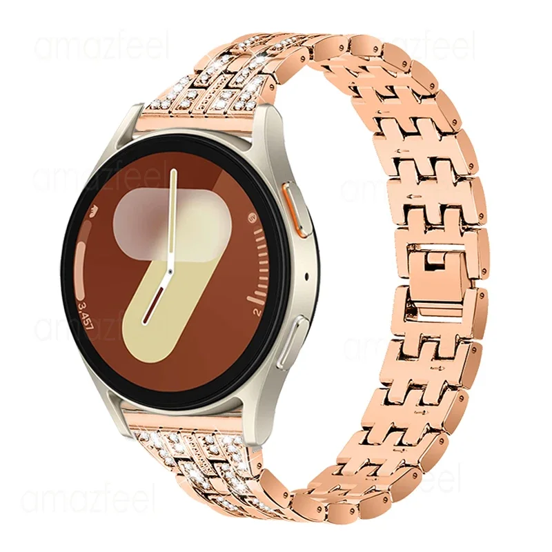 

Металлический ремешок для Samsung Galaxy Watch 7 6 4 5 44 мм 40 мм, алмазный браслет для samsung galaxy watch 5 pro 45 мм/Active 2, браслеты