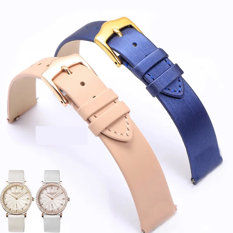Watch Band For Patek Philippe PP Classic Series 7120R-001 Silk Watch Strap Original Genuine Leather Women\'s Bracelet 16mm