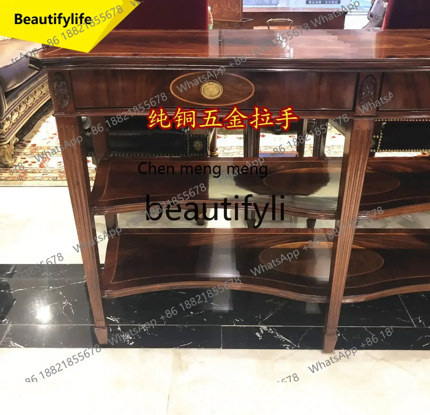 

P178 B61 Entrance cabinet, foyer decorative cabinet, villa solid wood with storage decorative rack, ura-narrow side cabinet