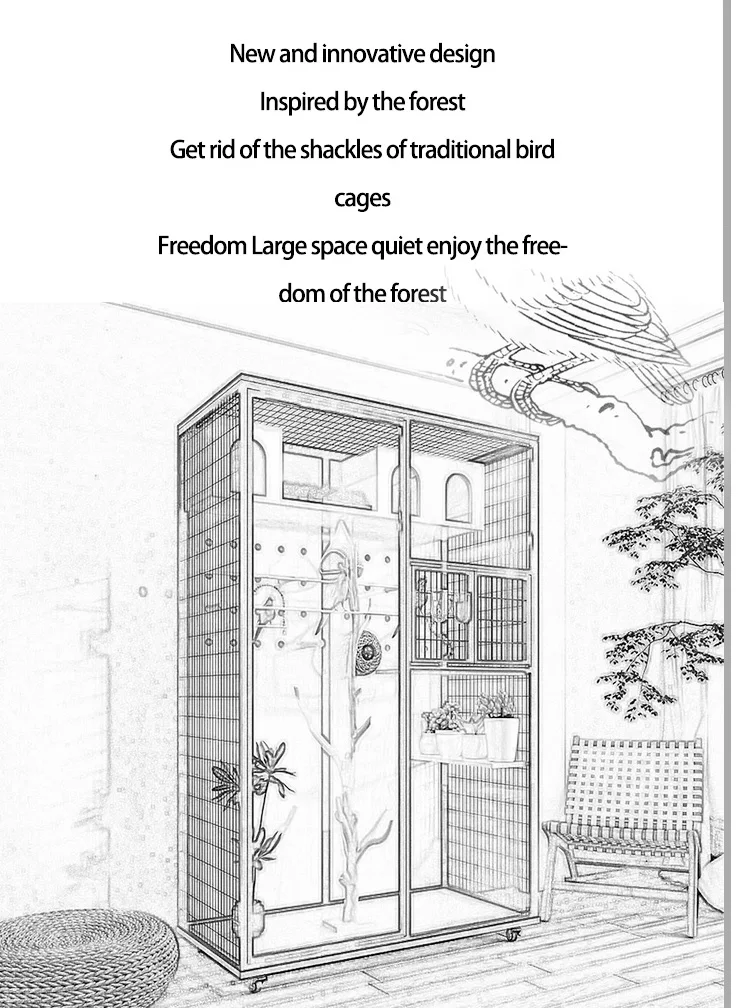 Parrot Xuanfeng solid wood special bird cage