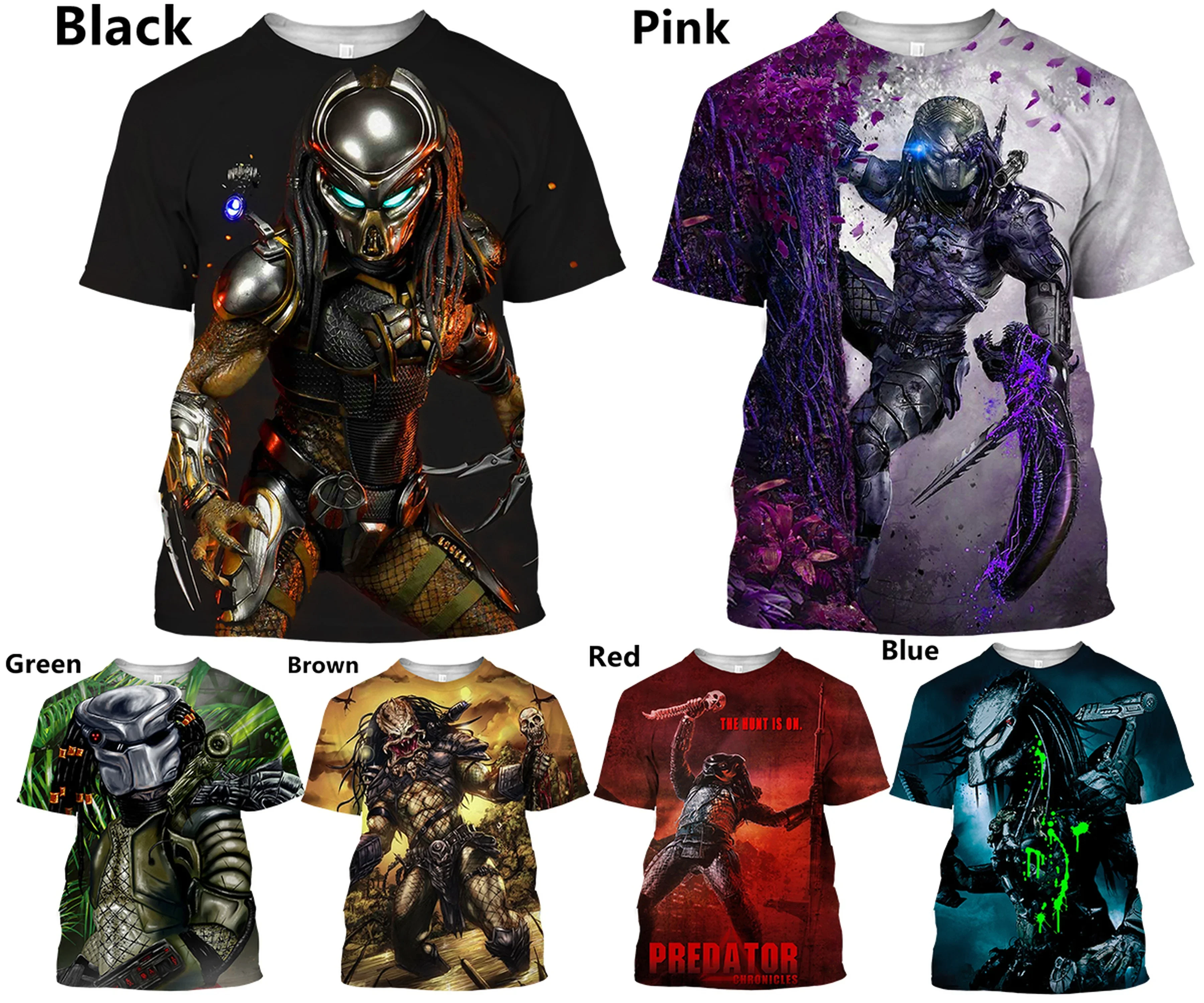 

New Casual Funny Men Women Short Sleeved Summer Predator 3D Printing T Shirt Oversize Clothing Top Tees